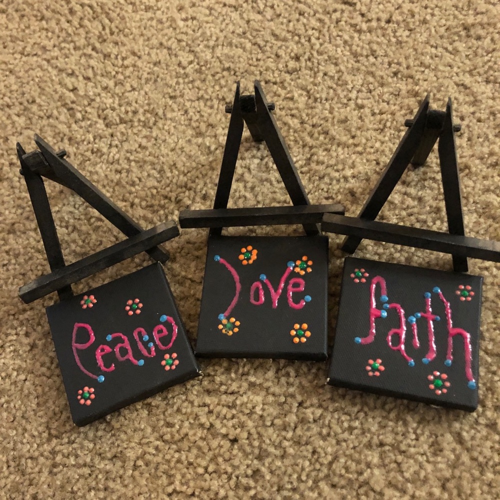 Peace, Love, Faith Home Decor Handmade